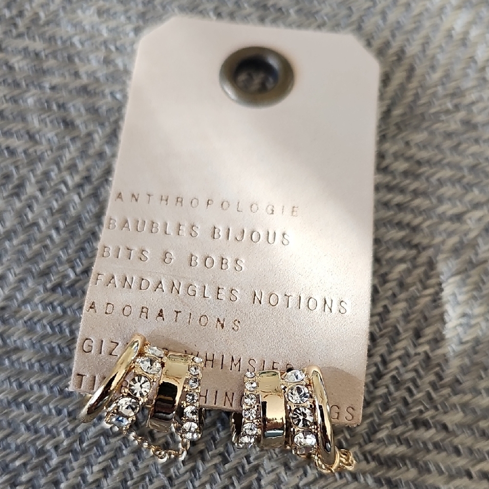 Anthropologie Gold Huggie Earrings